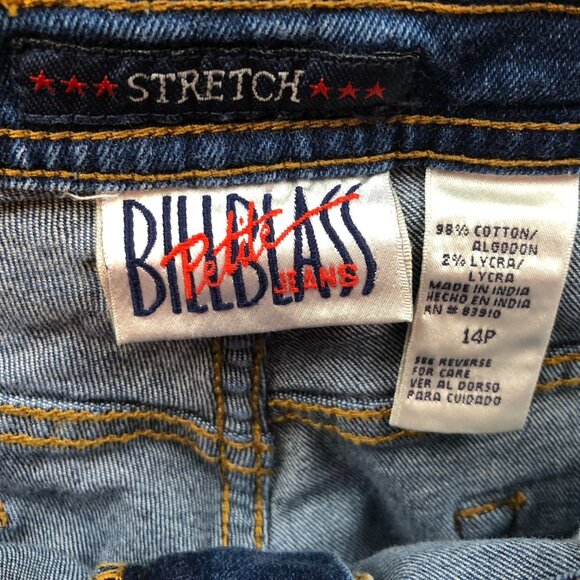 Bill Blass Womens Jeans Size 14P Stretch Straight Leg Blue Denim Casual Classic - Picture 3 of 15